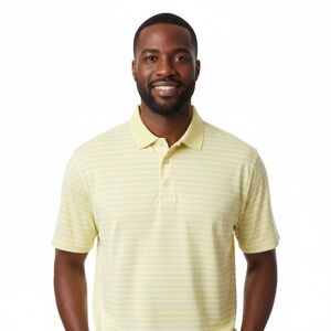 Yellow Striped Men's Golf Shirt